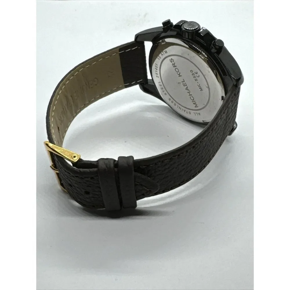 Michael Kors Bradshaw MK5550 Unisex Brown Leather Analog Dial Watch JNA778